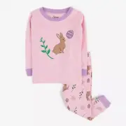 Leveret Girl's Bunny Rabbit Pink Easter Egg Cotton Pajama Set
