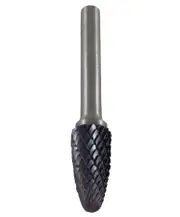 Josco JB1903T - TiAIN Coated Carbide Burr - D-Cut Ball Nosed Tree - 12 x 25mm - 1/4" Shank