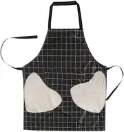 [MYSMFY] Women Kitchen Apron Fashionable Heart-Shaped Plaid Waterproof Apron, Hand Erasable, Oil Resistant, And Stain Resistant Kitchen Cover, Colorful