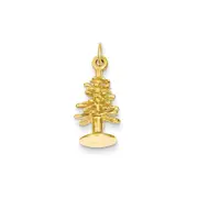 14k Yellow Gold 3-D Christmas Tree Pendant
