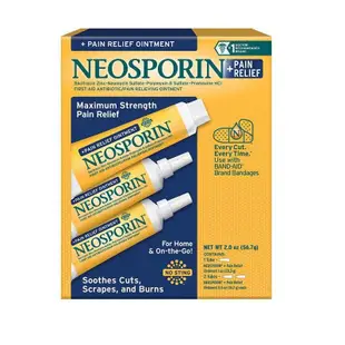 美國直郵 Neosporin/邦迪塗抹型創口貼 緩解疼痛消毒抗菌膏 3支裝