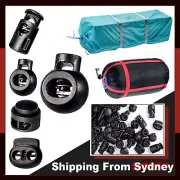 10X Single Double Hole Cord Lock Apparel Clamp Barrel Toggle Stopper Spring Stop