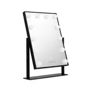 TOOLKISS Makeup Mirror 30x48cm Hollywood Vanity with LED Lights – Adjustable Brightness & Color, 360° Rotation, Touch Control, Stable Base for Perfect Beauty Lighting