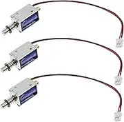 TEHAUX 3pcs Mini Electromagnet Push Pull Solenoid Linear Dc 12v Solenoid Electromagnet for Metal Parts