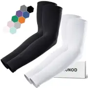 GOUNOD Sun Protection Cooling Compression Arm Sleeves For 2 Pairs:black,white