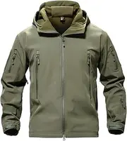 [TACVASEN] Men's Tactical Jacket 7 Pockets Performance Fleece Lined Water Resistant Soft Shell Winter Coats