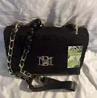 BADGLEY MISCHKA SEQUIN/BLACK PEARL SHOULDER/CROSSBODY BAG SZ MED NEW $129