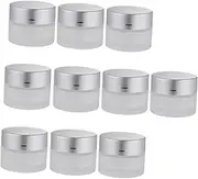 Ipetboom 10 Pack Mini Toiletries Frosted Glass Cream Bottles Cosmetic Jar Travel Size