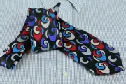 Lord R Colton Masterworks Tie Argos Black & Maroon Geometric Silk Necktie - New