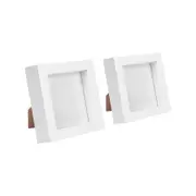 Nicola Spring 3D Box Photo Frames - 4" x 4" - White - Pack of 2