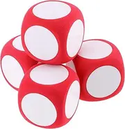 HONMEET 4Pcs Foams Dice DIY Blank Dice for Educational Games Easy to Grip Erasable Dice for Parties Classroom Teaching Fun Activities