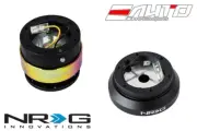 NRG Steering Wheel Short Hub SRK-120H + Black Gen2 Quick Release Neo Chrome Ring (for: Toyota)