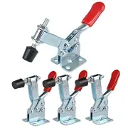 E-TING 4Pcs Hand Tool Toggle Clamp 201B Antislip Red Horizontal Clamp 201-B...