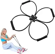Naapesi Women's Pilates Coreplus Reformer Kit Pilates Band with 4 Rings Fitness Equipment for Muscle Building & Flexibility (Black)