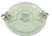 Thirstystone Fleur de Lis 4 Section 14 inch Glass Serving Dish New in Box