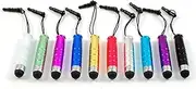 [10 Pack] Universal Mini Capacitive Touch Screen Stylus Pens with Dust Plug – Vibrant Colours, Lightweight, Convenient Size 4.3cm – Compatible with All Tablets and Smartphones (Stylus Mini)