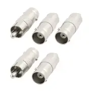 5pcs BNC Female Jack to RCA Male Adapter Connector for CCTV Security Camera