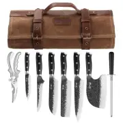 Chef Knife Set, Hand Forged Meat Boning Carving Cleaver Butcher Knife, High C...