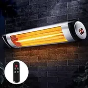 Devanti Radiant Heater, 2000W Portable Electric Infrared Strip Heaters for Bedroom Indoor Home Room Bathroom Space Heating, with 3 Settings Control Panel Adjustable Silver