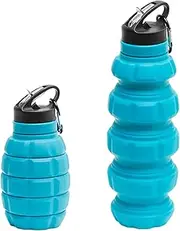 Folding Water Bottle - Collapsiblee Travel Water Bottles | 580ml Stainless Steel Folding Coffee Cup With Lid | Mine Shape Water Bottle Foldable Kettle For Sports Hiking Camping Running Cycling