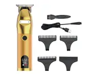 Cordless Trimmer LCD Power Display Hair Clipper for Men USB Rechargeable Electric Hair Trimmers - Gold