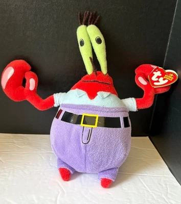 NWT Ty Mr Krabs Beanie Babies 8" plush Spongebob Squarepants Nickelodeon 2006