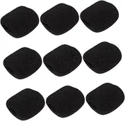 JOINPAYA 100pcs Microphone Microphone Cover Blue Shield Mic Wind Muff Covers Gaming Lapel Mic Headset Microphone Cover Headset Microphone Parts Mic Protector Mic Accessories Sponge Black