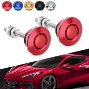 2x Push Button Release Quick Hood Bonnet Pins Lock Car Clip Bumper Latch Kit Red