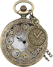 [COLLBATH] Automatic Pocket Watch Chains Classic Roman Pocket Watch for Men Women Decor
