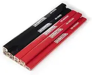 Barbarossa Octagonal shape pencil | Medium Hard Graphite Lead Natural Wood, 4H, HB lead type Flat pencil sharpener | Carpenters Pencil for Builders and Woodwork (HB - Medium - Red - Pack of 10)