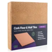 Treefloor Natural Plain Cork Tiles - 300mm x 300mm x 4mm Pack of 16