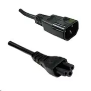 RackPower CM0CL100 10A C14 to C5 Cable - 1m - Black Clover Socket - 0.75mm2 - PVC [CM0CL100]