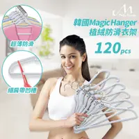 在飛比找PChome24h購物優惠-【Magic Hanger】韓國熱銷款 神奇植絨防滑衣架 銀