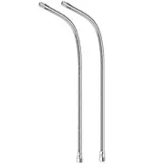 24" Microphone Gooseneck 5/8-27 Thread Flexible Tube Extension, Silver Tone,2Pcs