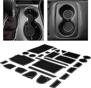 CupHolderHero fits 2014-2024 Jeep Grand Cherokee Accessories - Premium Custom Interior Non-Slip Anti Dust Cup Holder Inserts, Center Console Liner Mats, Door Pocket Liners 25-pc Set (Gray Trim)