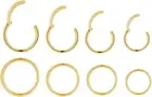 4Pairs 18G Surgical Steel Hinged Clicker Segment Nose Rings Hoop Helix Cartilage