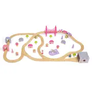 Bigjigs Rail Wooden Fairy Town Train Set 75-Piece Pastel Fairy Train Set