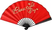 Gihioue Silk Folding Fan | Silk Hand Folding Fan,Foldable White Traditional Dancing Props for Decor Event Party Dance Decoration Supplies