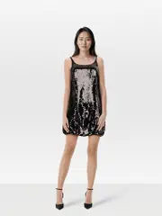 See by Chloé Black Sequin Mini Dress