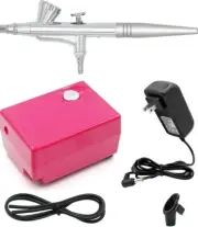 Airbrush Makeup Set Pinkiou Air Brush Kit for Face Paint with Mini Compressor...
