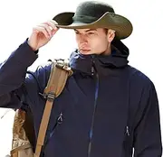 [JIAHG] Women Men’s Mesh Cowboy Hat Summer UV Sun Protection Floppy Bucket Hat Wide Brim Fishing Cap for Outdoor Safari Hiking