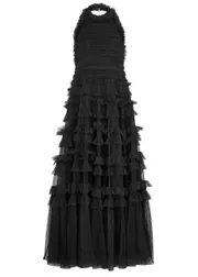 Needle & Thread Lisette Ruffled Tulle Gown - Charcoal - 6 (UK6 / XS) 6 (UK6 / XS)