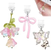 USB C Dust Plug,6Pcs Pendant Anti Dust Plug Charm Cute,Port Caps Protector,USB Charging Port,Mobile Phone Dust Pl-UG Charm Port Protector,Cute Cartoon Type C Pl-UG Cover