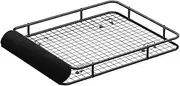 Giantz Car Roof Rack, 123 x 96 x 13.5cm Universal Roofs Racks Pod Box Storage Basket Container Cars Accessories Transporting Storages, Clamp 80kg Carrying Space Steel Black