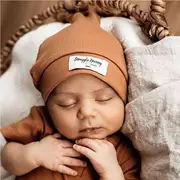 Snuggle Hunny Chestnut Ribbed Organic Knotted Beanie