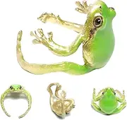 Latest-tree Frog Ring, Adjustable Tree Frog Ring, Open Frog Ring, Creative Frog Ring, Funny Cute Animal Finger Ring Jewelry for Friends Couples