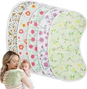 sleepyturtle 5 Pack Baby Burp Cloths,Shoulder Shape,Soft and Absorbent,Unisex (multi01)