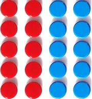 PYJLBX Strong Magnets, Magnets for Magnetic Board, Colourful Fridge Magnets, Fridge Mini Magnets, Small Magnet, Round Magnets (20 Pieces, 2 cm Magnet, Red + Blue)