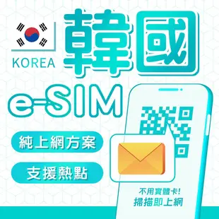 eSIM 韓國高速網卡 短期旅遊 支援熱點 首爾/釜山/大邱/濟州島/仁川 e-sim 上網卡 網路 網卡 南韓 吃到飽