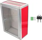STOBOK Box Suggestion Box Clear Anti- Fishing Locking Mail Complaint Suggestion Case Washi Tape Cutter Stainless Decorative Storage Bins Red Storage Rack Office Hanging Aluminum